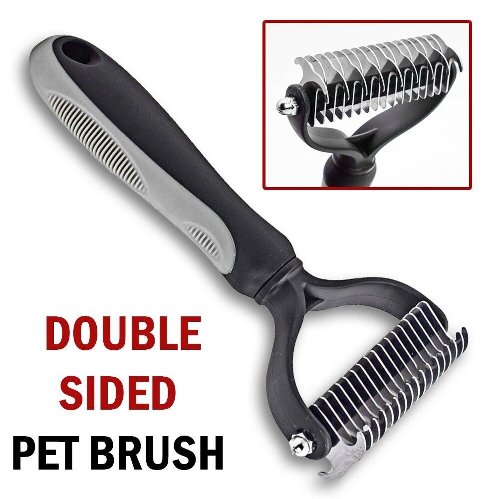 Pet Deshedding Brush Dog Cat Hair Remover Mitt Massage Brush Grooming